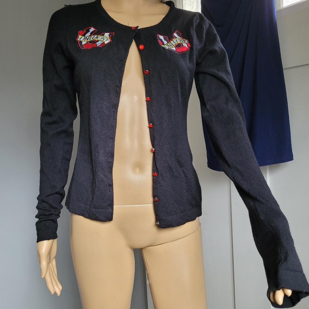 Sourpuss Unlucky Cardigan size medium RARE find